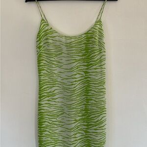 Laundry By Shelli Segal Lime Zebra Print Dress